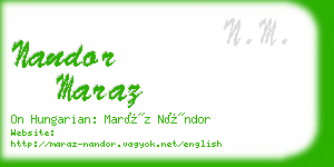 nandor maraz business card